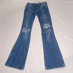 Free People Distressed Flare Leg Jeans